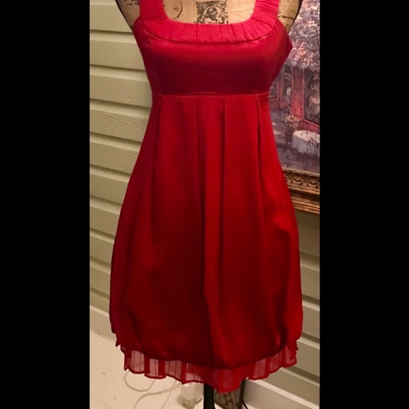 •SOLD•ARMANI EXCHANGE Red Silk Bubble Dress - Picture 5 of 5